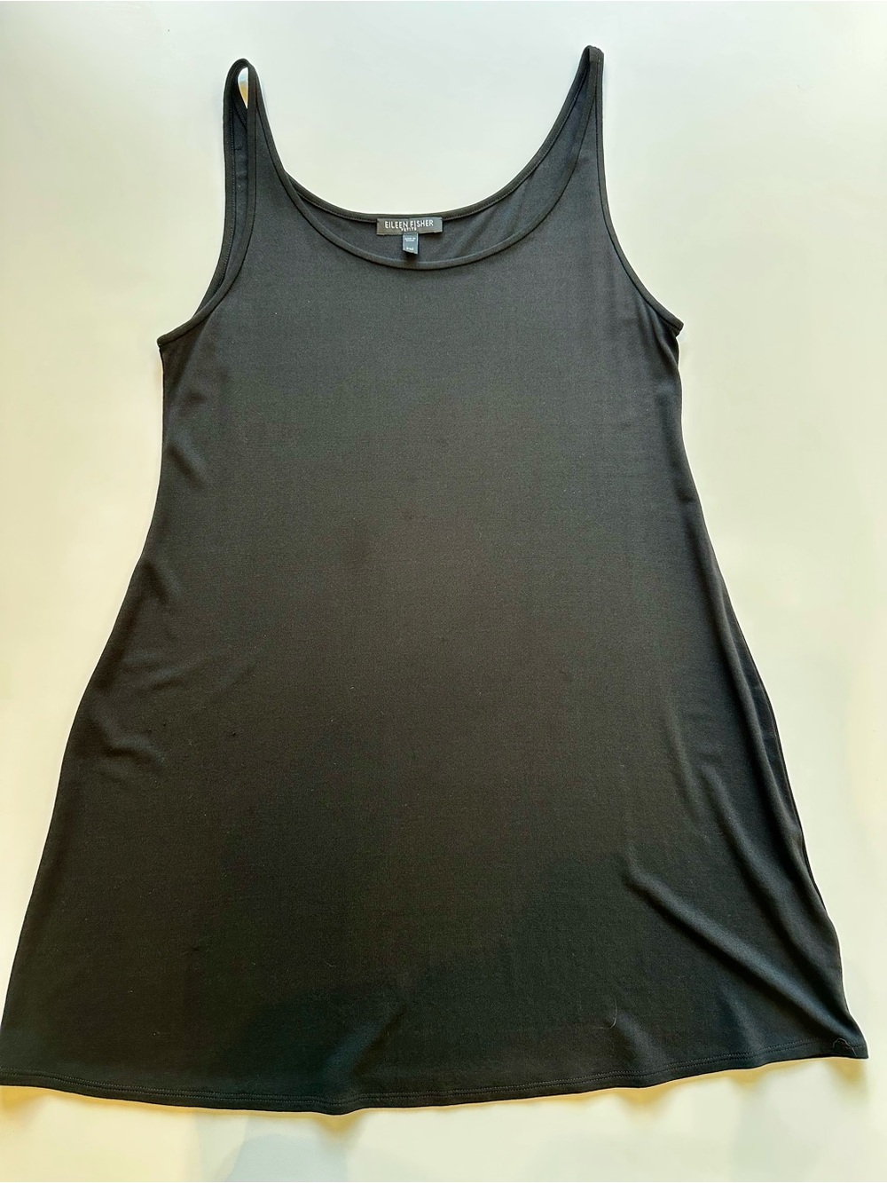 Eileen Fisher 100% Silk Black A-Line Tunic Petite M